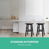 Artiss Bar Stools Kitchen Counter Stools Wooden Chairs Black x4 - 45-Degree Angle