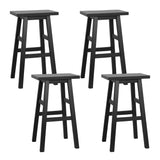 Artiss Bar Stools Kitchen Counter Stools Wooden Chairs Black x4 - Close-Up Angle