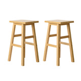 Artiss Bar Stools Kitchen Counter Stools Wooden Chairs Natural x2 - Side View