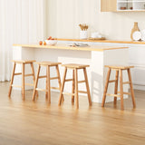 Artiss 4x Bar Stools Kitchen Chairs Wooden Nature - Close-Up Angle