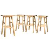 Artiss 4x Bar Stools Kitchen Chairs Wooden Nature - Side View