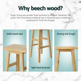 Artiss 4x Bar Stools Kitchen Chairs Wooden Nature - Top-Down View