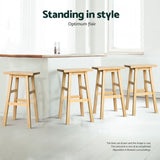 Artiss 4x Bar Stools Kitchen Chairs Wooden Nature - 45-Degree Angle