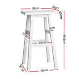 Artiss Bar Stools Kitchen Counter Stools Wooden Chairs White x2 - Front View