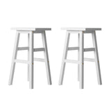 Artiss Bar Stools Kitchen Counter Stools Wooden Chairs White x2 - Side View