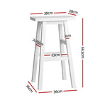 Artiss 4x Bar Stools Kitchen Chairs Wooden White, image 2