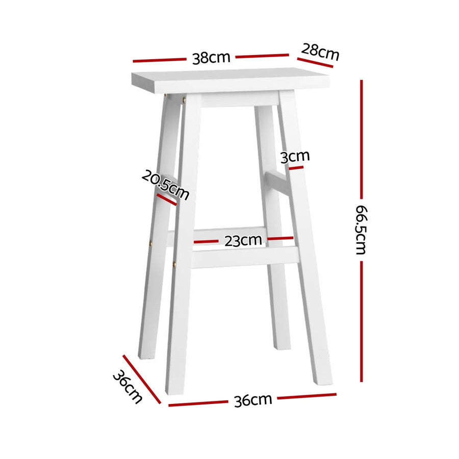 Artiss 4x Bar Stools Kitchen Chairs Wooden White, image 2