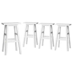 Artiss 4x Bar Stools Kitchen Chairs Wooden White, image 3