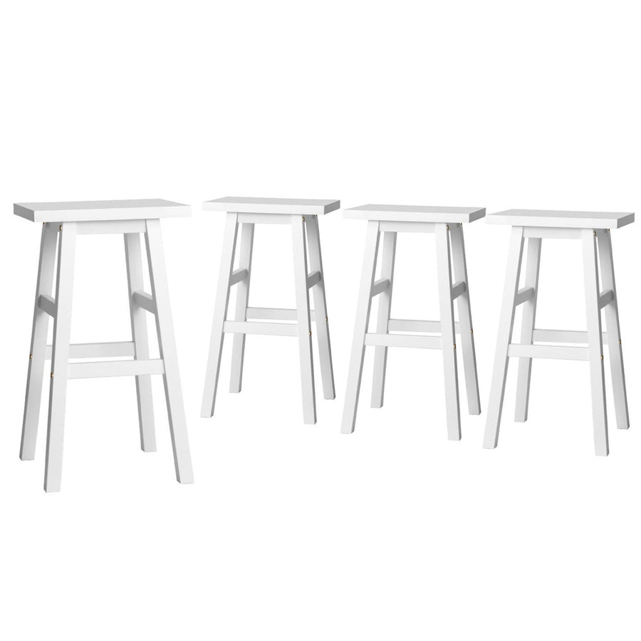 Artiss 4x Bar Stools Kitchen Chairs Wooden White, image 3