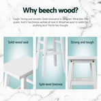 Artiss 4x Bar Stools Kitchen Chairs Wooden White, image 4