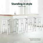 Artiss 4x Bar Stools Kitchen Chairs Wooden White, image 5