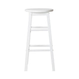 Artiss 2x Bar Stools Round Chairs Wooden White - Side View