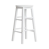 Artiss 2x Bar Stools Round Chairs Wooden White - Top-Down View