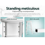 Artiss 2x Bar Stools Round Chairs Wooden White - Close-Up Angle