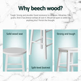 Artiss 4x Bar Stools Round Chairs Wooden White - Top-Down View
