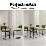 Artiss 2x Bar Stools Velvet Chairs Green - Rear View