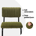 Artiss Orman set of 4 green velvet bar stools with metal legs, powder-coated tubular steel legs