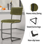 Artiss Orman set of 4 green velvet bar stools with metal legs, floor protectors