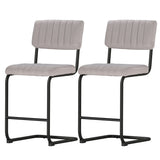 Artiss 2x Bar Stools Velvet Chairs - Side View