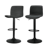 Artiss 2x Bar Stools Kitchen Swivel Bar Stool Gas Lift Chairs Barstools Black - Close-Up Angle