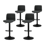 Artiss 4x Bar Stools Kitchen Swivel Gas Lift Chairs Black - Close-Up Angle