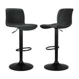 Artiss 4x Bar Stools Kitchen Swivel Gas Lift Chairs Black - Side View