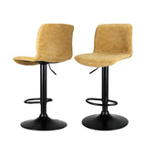 Artiss 2x Bar Stools Kitchen Swivel Bar Stool Gas Lift Chairs Barstools Brown - Close-Up Angle