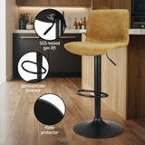 Artiss 2x Bar Stools Kitchen Swivel Bar Stool Gas Lift Chairs Barstools Brown - 45-Degree Angle