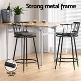 Artiss 2x Bar Stools Swivel Metal Chairs - 45-Degree Angle