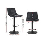 Artiss set of 2 swivel bar stools, black vintage PU leather, high padded backrest