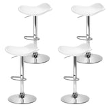 Artiss 4x Bar Stools Leather Gas Lift Chair White - Side View