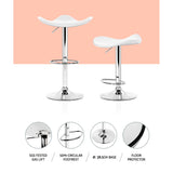 Artiss 4x Bar Stools Leather Gas Lift Chair White - Top-Down View