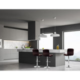 Artiss 4x Bar Stools Leather Gas Lift Brown - Rear View