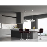 Artiss 4x Bar Stools Leather Gas Lift Brown - Close-Up Angle