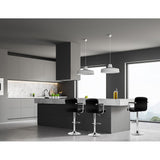 Artiss 4x Bar Stools Leather Gas Lift w/Armrest Black - Side View