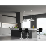 Artiss 4x Bar Stools Leather Gas Lift w/Armrest Black - Rear View