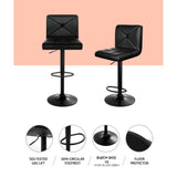 Artiss 4x Bar Stools Gas Lift Leather Chair Black - 45-Degree Angle