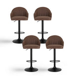 Artiss 4x Bar Stools Kitchen Swivel Gas Lift Counter Chair Shell Leather Brown - Side View