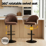 Artiss 4x Bar Stools Kitchen Swivel Gas Lift Counter Chair Shell Leather Brown - Top-Down View