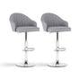 Artiss 2x Bar Stools Kitchen Swivel Gas Lift Counter Chair Shell Leather Grey