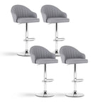 Artiss 4x Bar Stools Kitchen Swivel Gas Lift Counter Chair Shell Leather Grey