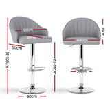 Artiss 4x Bar Stools Kitchen Swivel Gas Lift Counter Chair Shell Leather Grey - Front View
