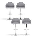 Artiss 4x Bar Stools Kitchen Swivel Gas Lift Counter Chair Shell Leather Grey - Side View