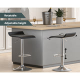 Artiss 4x Bar Stools Faux Leather Chair Black - Top-Down View