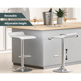 Artiss 2x Bar Stools Faux Leather Chair White - Top-Down View