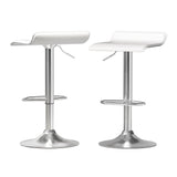 Artiss 2x Bar Stools Faux Leather Chair White - Close-Up Angle