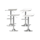 Artiss 4x Bar Stools Faux Leather Chair White - Close-Up Angle