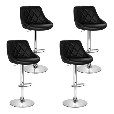 Artiss Elan Gas Lift Bar Stools Set of 4, Swivel, Black PU Leather