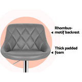 Artiss 2x Bar Stools Leather Padded Gas Lift Grey - 45-Degree Angle