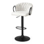 Artiss 1x Bar Stool Single Kitchen Dining Chair Counter Stool Woven Velvet Ivory